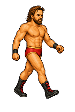 Wrestler walking into the ring